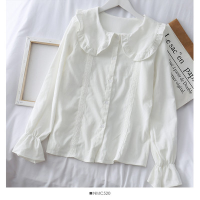 Modern női ing gombokkal és O-nyakú négy színben