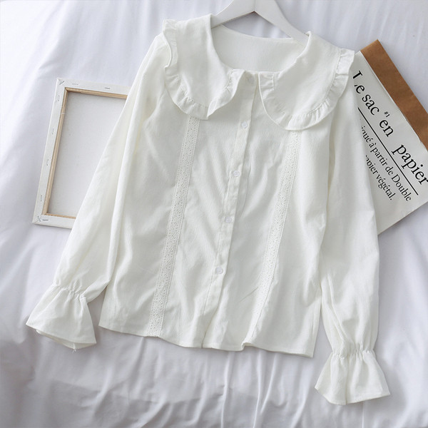 Modern női ing gombokkal és O-nyakú négy színben