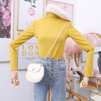 Bluză de damă modernă cu mâneci lungi și guler polo - mai multe culori