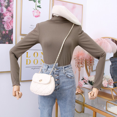 Bluză de damă modernă cu mâneci lungi și guler polo - mai multe culori