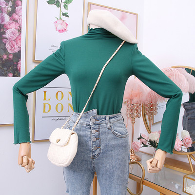 Bluză de damă modernă cu mâneci lungi și guler polo - mai multe culori