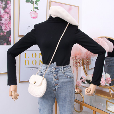 Bluză de damă modernă cu mâneci lungi și guler polo - mai multe culori