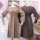 Rochie de dama casual model nou cu nasturi la spate in mai multe culori