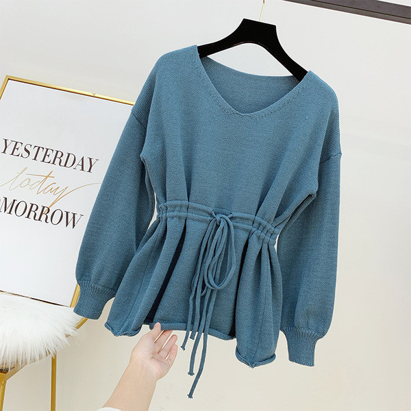 Női pulóver nyakkendővel több színben