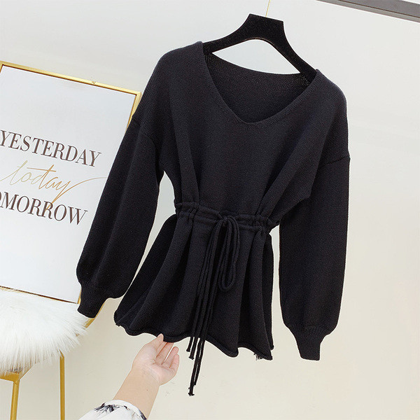 Női pulóver nyakkendővel több színben