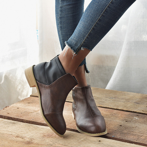 Öko bőrből készült modern női csizma három színben
