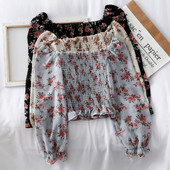 Aktuális női blúz három színben virágos motívumokkal