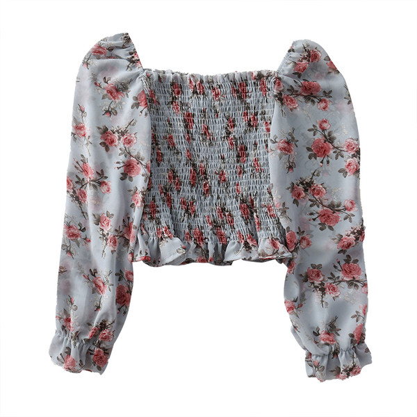 Aktuális női blúz három színben virágos motívumokkal