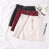 Fusta scurta de dama model nou cu inchidere asimetrica in mai multe culori
