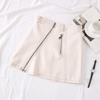 Fusta scurta de dama model nou cu inchidere asimetrica in mai multe culori