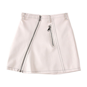 Fusta scurta de dama model nou cu inchidere asimetrica in mai multe culori