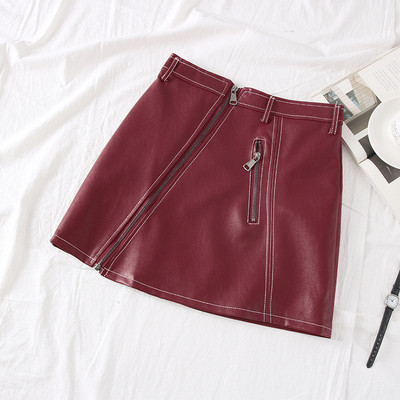 Fusta scurta de dama model nou cu inchidere asimetrica in mai multe culori