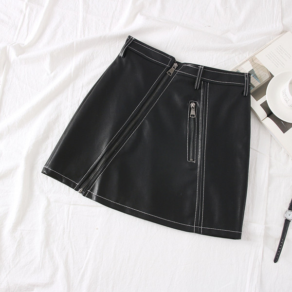 Fusta scurta de dama model nou cu inchidere asimetrica in mai multe culori