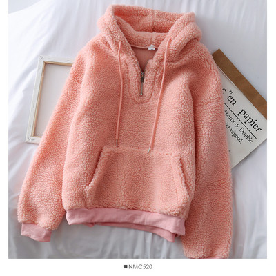 Hanorac casual dama in trei culori cu fermoar si buzunar