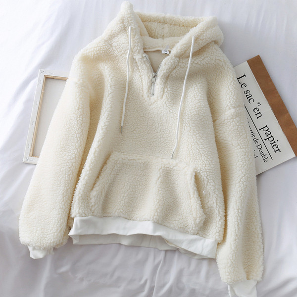 Hanorac casual dama in trei culori cu fermoar si buzunar