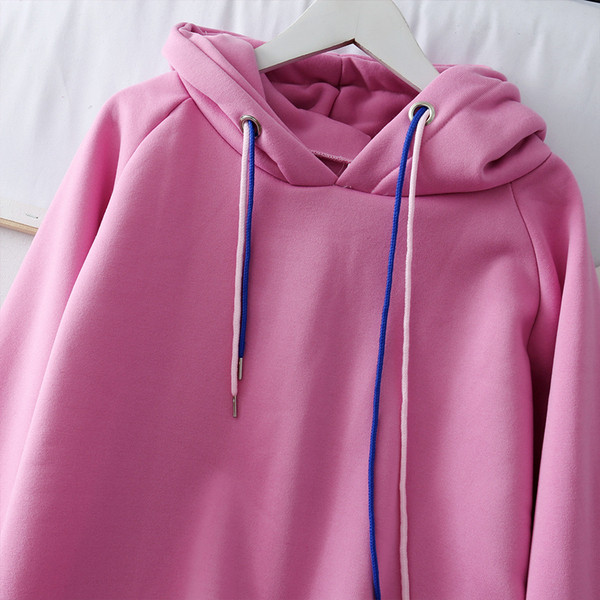 Γυναικεία μπλούζα με κορδόνια και κουκούλα σε τέσσερα χρώματα