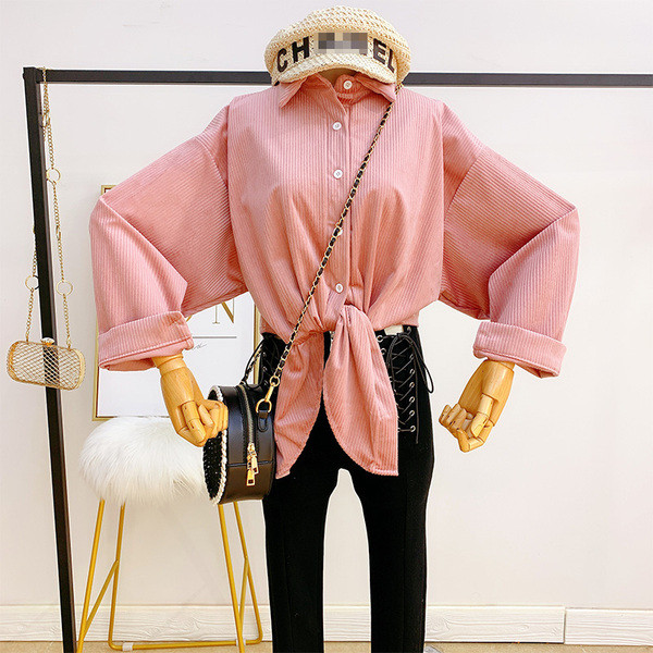 Női bársony ing gombokkal és gallérral több színben