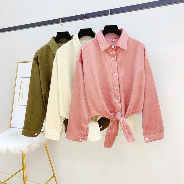 Női bársony ing gombokkal és gallérral több színben