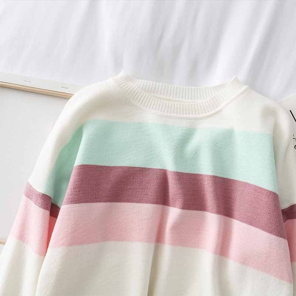 Γυναικεία ριγέ μπλούζα σε δύο χρώματα με λαιμόκοψη O