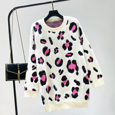 Χειμερινό  γυναικείο πουλόβερ  - μακρύ μοντέλο με στρογγυλό ντεκολτέ