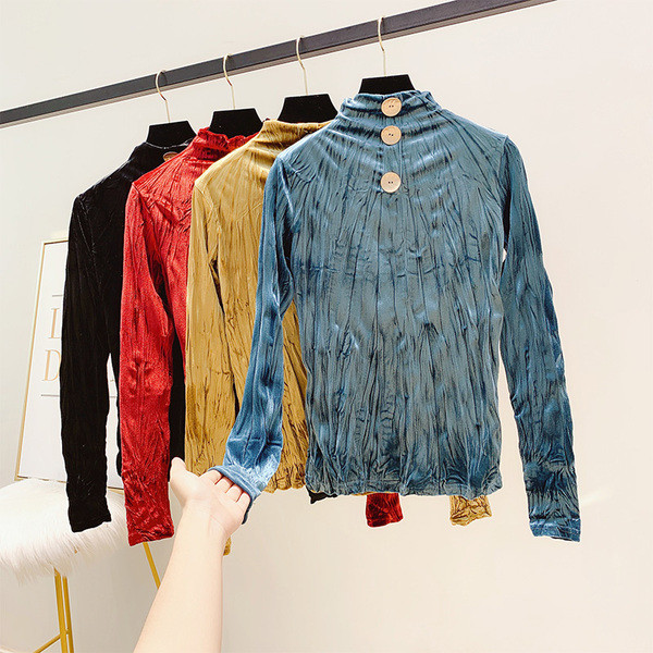 Γυναικείο ζιβάγκο βελούδο με μεταλλικό στοιχείο σε τέσσερα χρώματα