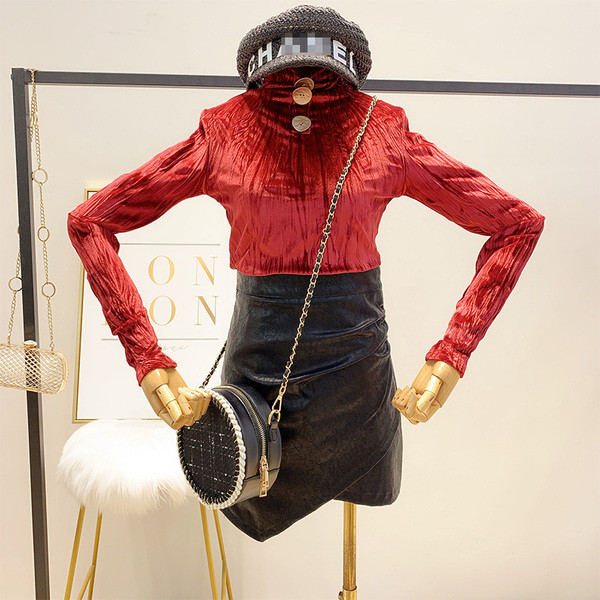 Γυναικείο ζιβάγκο βελούδο με μεταλλικό στοιχείο σε τέσσερα χρώματα