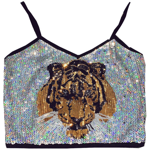 Modern női felső - rövid modell flitterekkel