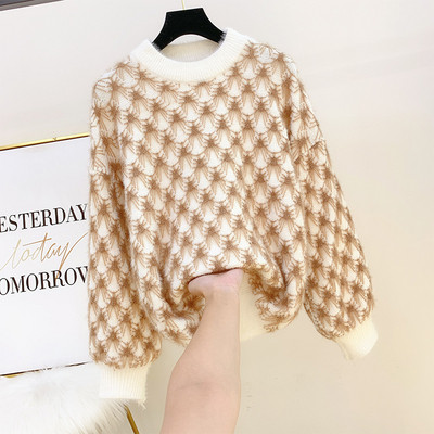 Női alkalmi pulóver O-nyakkal, több színben