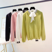 Modern női pulóver pecsétszalaggal több színben