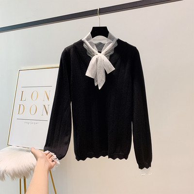 Modern női pulóver pecsétszalaggal több színben