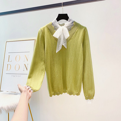 Modern női pulóver pecsétszalaggal több színben