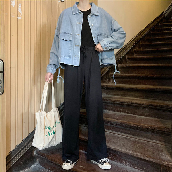 Női alkalmi széles farmerdzseki két színben