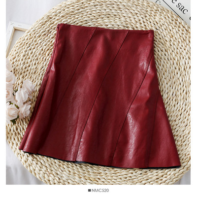 Öko bőrből készült modern női szoknya három színben szabott modellben