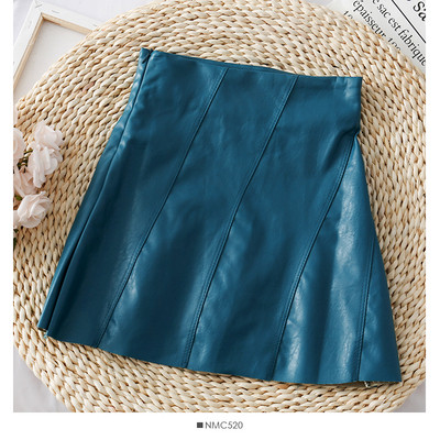 Öko bőrből készült modern női szoknya három színben szabott modellben