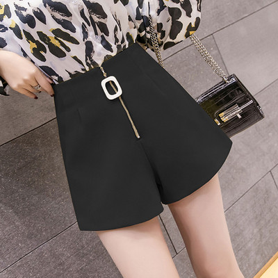 Pantaloni scurți de damă la modă în patru culori cu fermoar