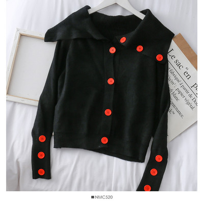 Vesta casual dama in alb si negru cu nasturi