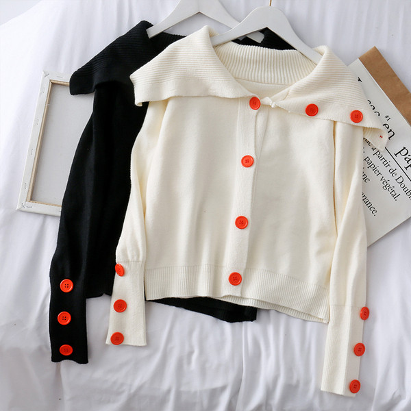 Vesta casual dama in alb si negru cu nasturi