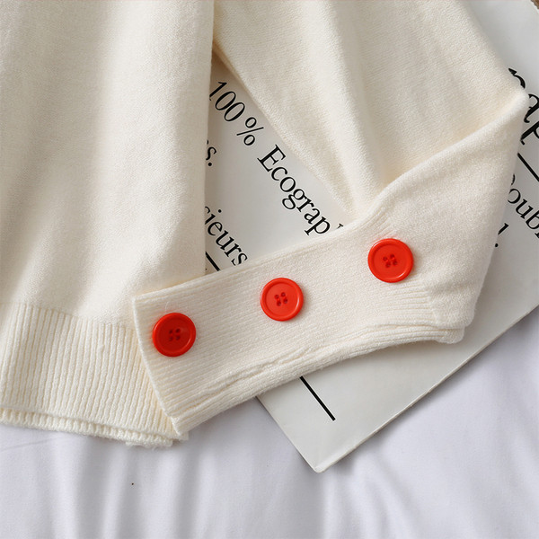 Vesta casual dama in alb si negru cu nasturi