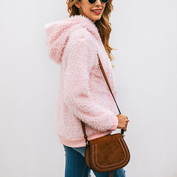 Bluza de dama cu cravate si buzunar in culoarea roz si maro