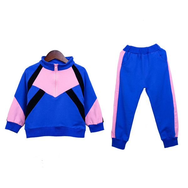 Modern gyerek sport szett két részből álló pulóver + nadrág két színben