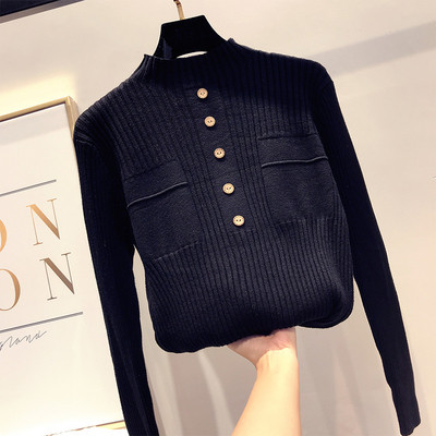 Модерен  дамски  пуловер с копчета в няколко цвята