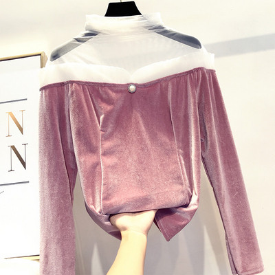 Стилна  дамска блуза от  кадифе в няколко цвята