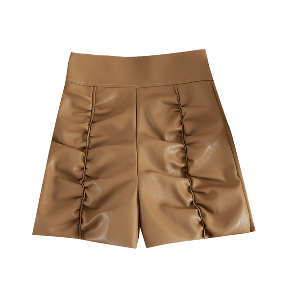 Нов модел къси дамски панталони от еко кожа в различни цветове