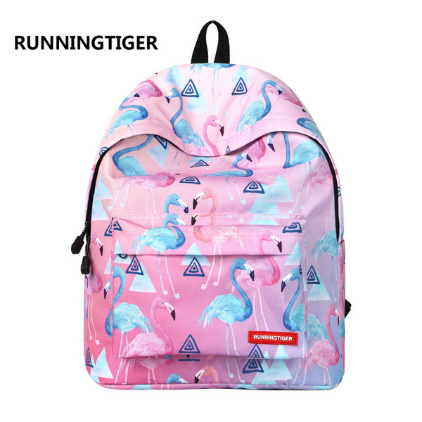 Модерна дамска раница с цип и апликация в розов цвят 