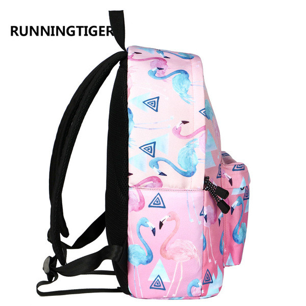 Модерна дамска раница с цип и апликация в розов цвят 