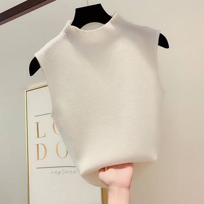 Дамски плетен потник с полувисока яка в четири цвята