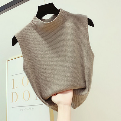 Дамски плетен потник с полувисока яка в четири цвята