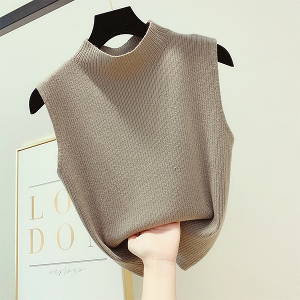 Дамски плетен потник с полувисока яка в четири цвята