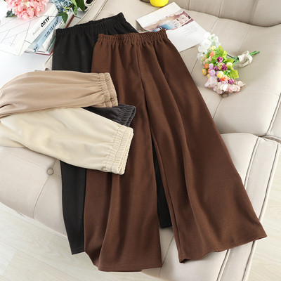 Дамски панталон от тънко плетиво с висока талия в няколко цвята
