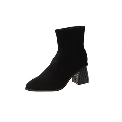 Модерни дамски боти с дебел ток в няколко цвята 